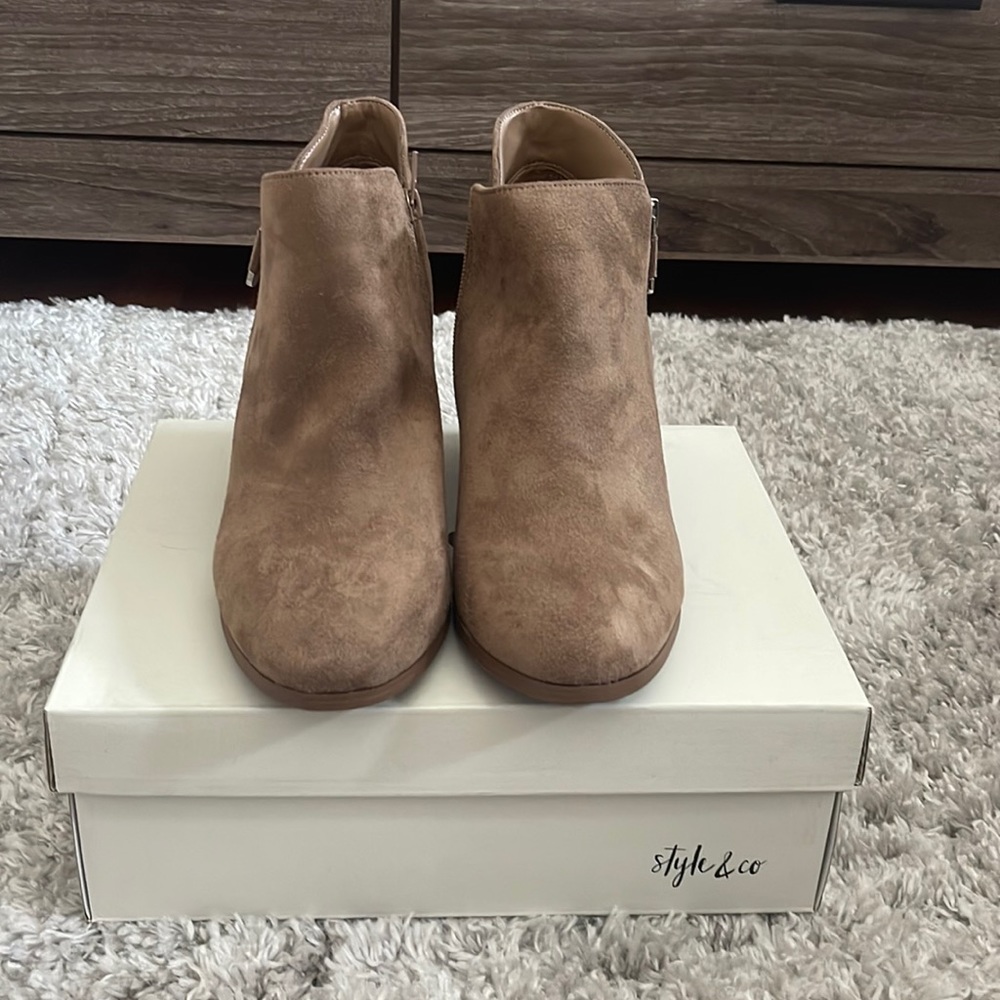 Brown Suede Booties